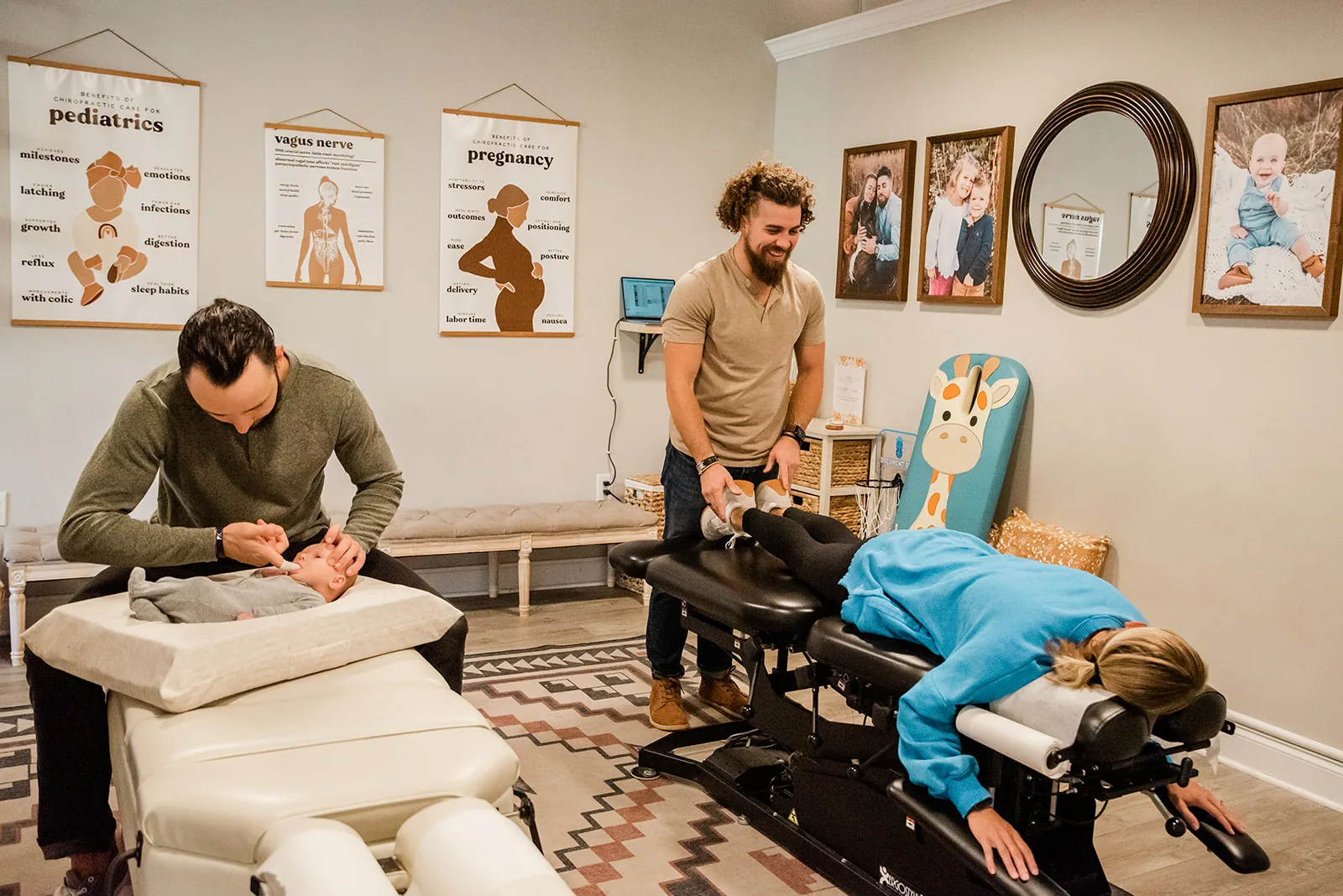 Both doctors caring for patients in clinic
